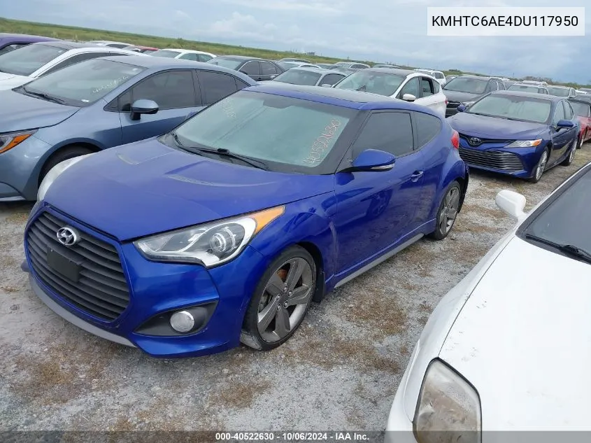 2013 Hyundai Veloster Turbo VIN: KMHTC6AE4DU117950 Lot: 40522630