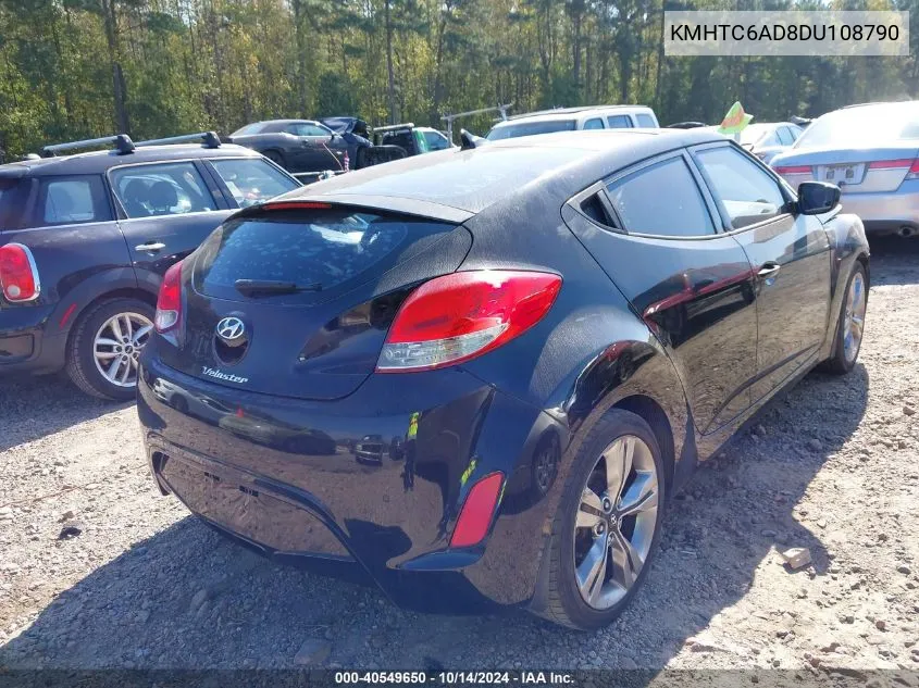 2013 Hyundai Veloster VIN: KMHTC6AD8DU108790 Lot: 40549650