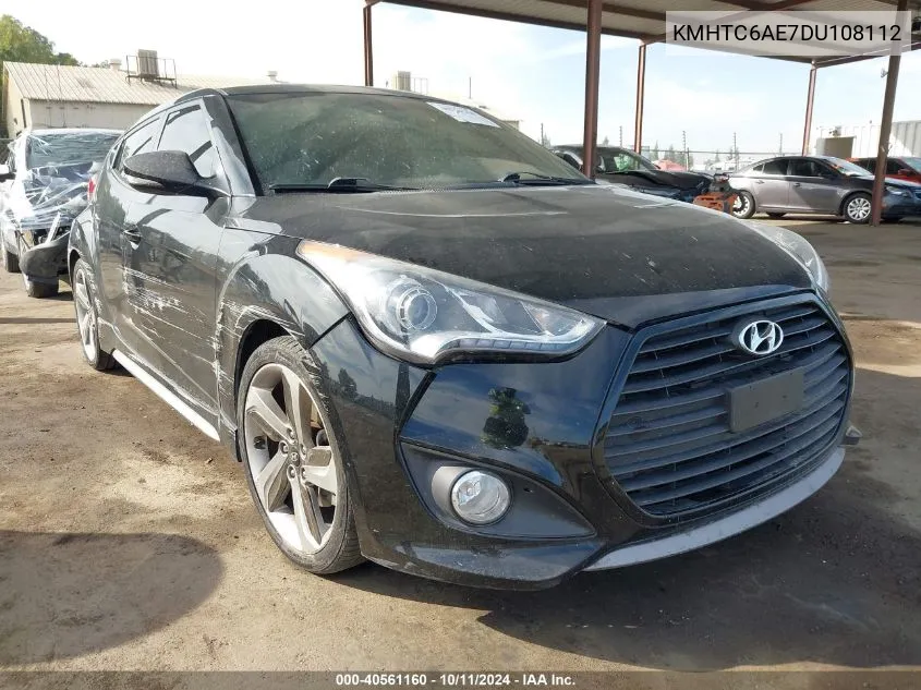 2013 Hyundai Veloster Turbo W/Black VIN: KMHTC6AE7DU108112 Lot: 40561160