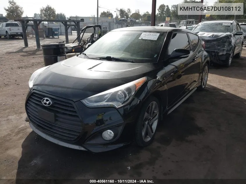 2013 Hyundai Veloster Turbo W/Black VIN: KMHTC6AE7DU108112 Lot: 40561160