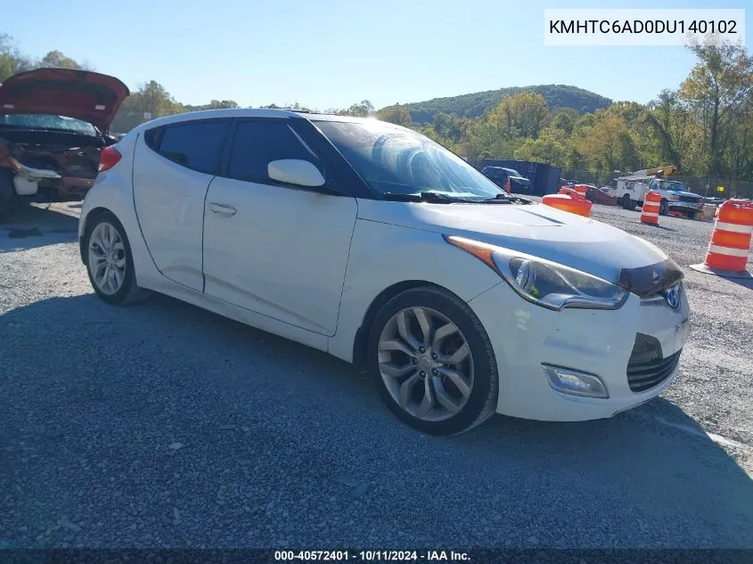 2013 Hyundai Veloster Base W/Black VIN: KMHTC6AD0DU140102 Lot: 40572401