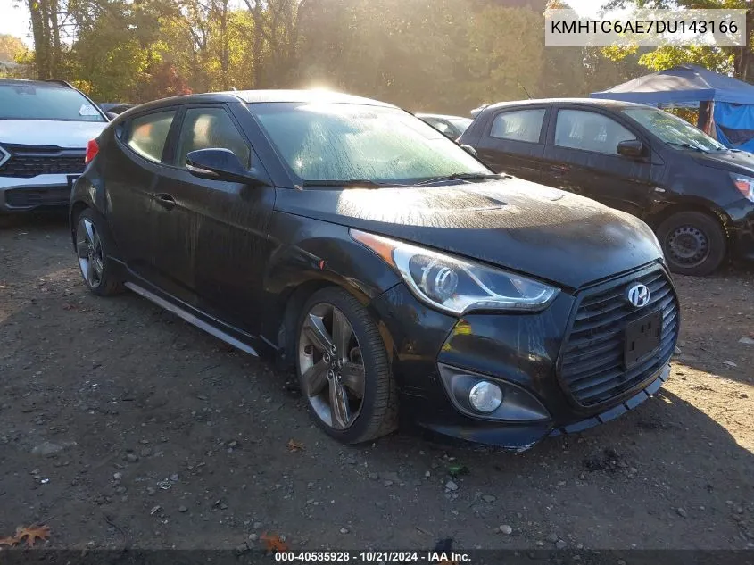 KMHTC6AE7DU143166 2013 Hyundai Veloster Turbo W/Black