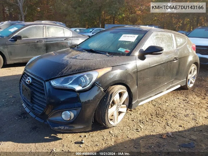 2013 Hyundai Veloster Turbo W/Black VIN: KMHTC6AE7DU143166 Lot: 40585928