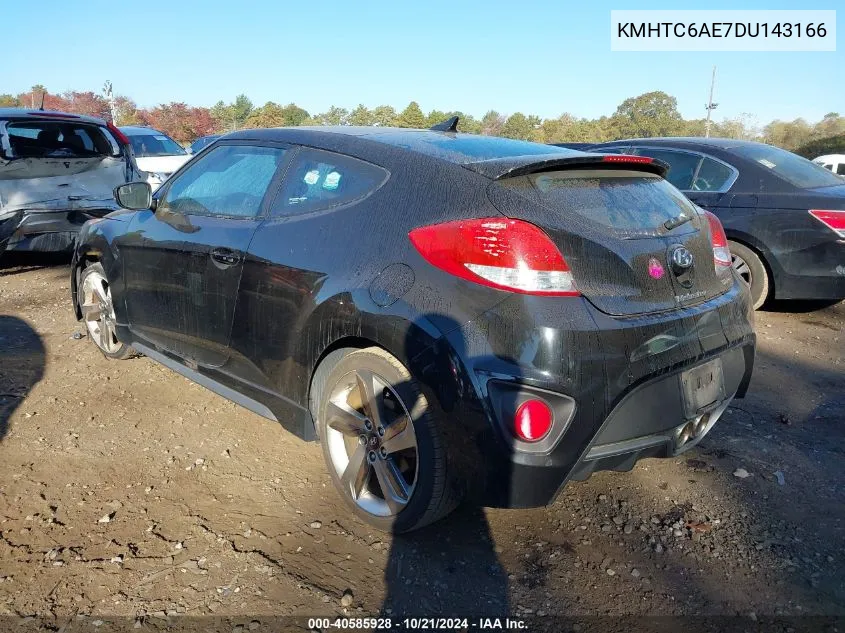 KMHTC6AE7DU143166 2013 Hyundai Veloster Turbo W/Black