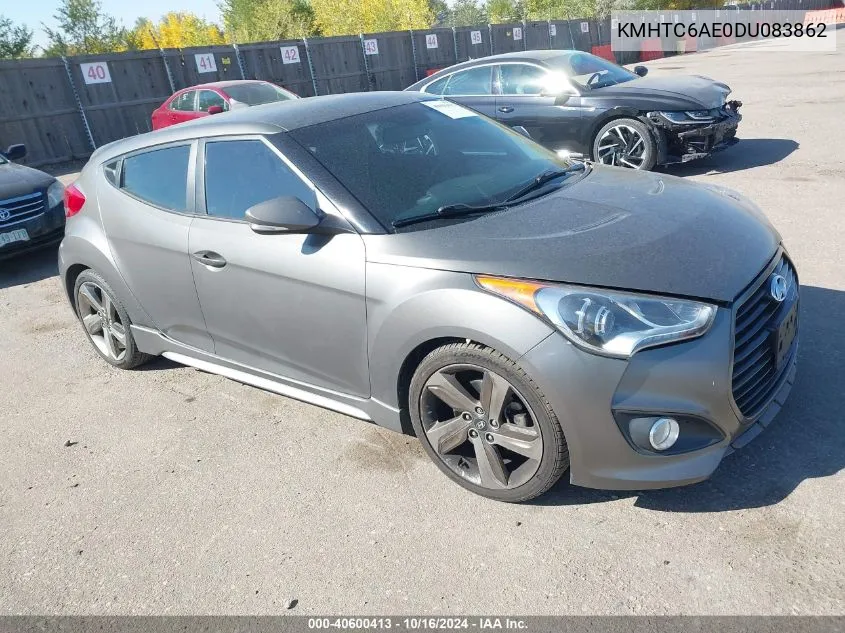 2013 Hyundai Veloster Turbo W/Black VIN: KMHTC6AE0DU083862 Lot: 40600413