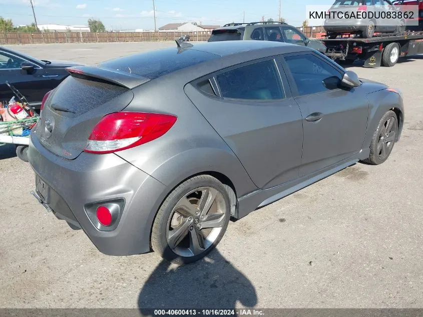 2013 Hyundai Veloster Turbo W/Black VIN: KMHTC6AE0DU083862 Lot: 40600413