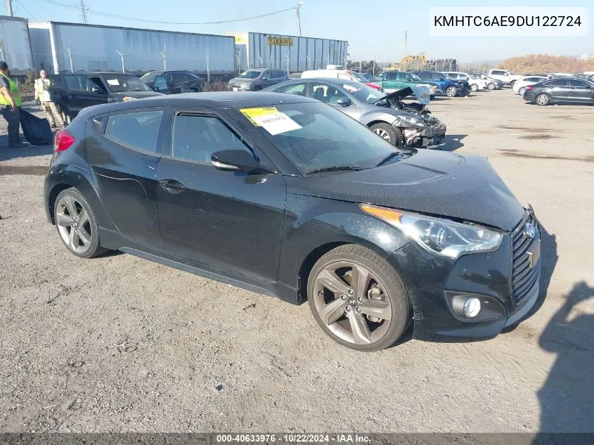 2013 Hyundai Veloster Turbo W/Blue VIN: KMHTC6AE9DU122724 Lot: 40633976