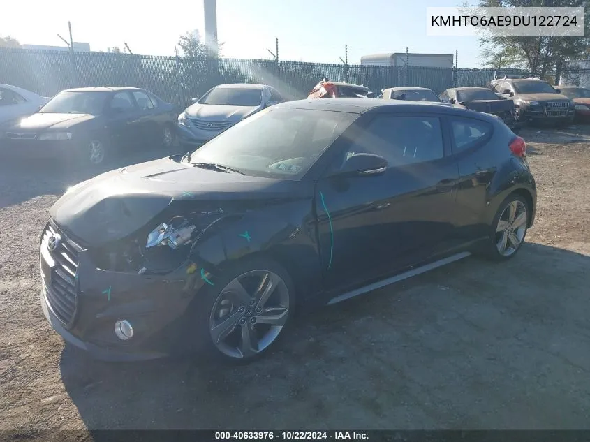 2013 Hyundai Veloster Turbo W/Blue VIN: KMHTC6AE9DU122724 Lot: 40633976