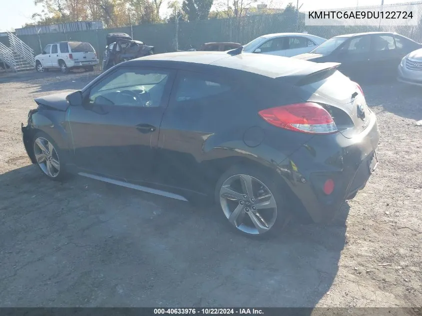 2013 Hyundai Veloster Turbo W/Blue VIN: KMHTC6AE9DU122724 Lot: 40633976