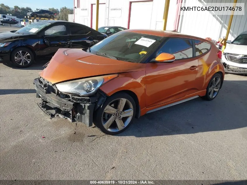 2013 Hyundai Veloster Turbo VIN: KMHTC6AE2DU174678 Lot: 40635919