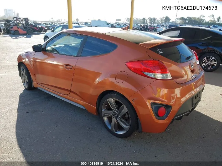 KMHTC6AE2DU174678 2013 Hyundai Veloster Turbo