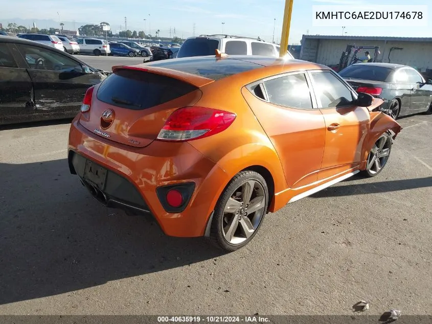 KMHTC6AE2DU174678 2013 Hyundai Veloster Turbo