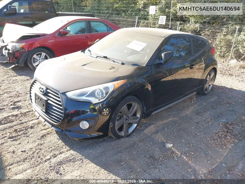 KMHTC6AE6DU140694 2013 Hyundai Veloster Turbo W/Black