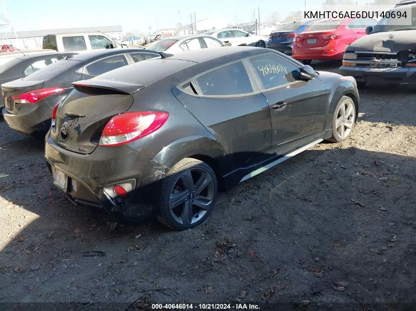 KMHTC6AE6DU140694 2013 Hyundai Veloster Turbo W/Black