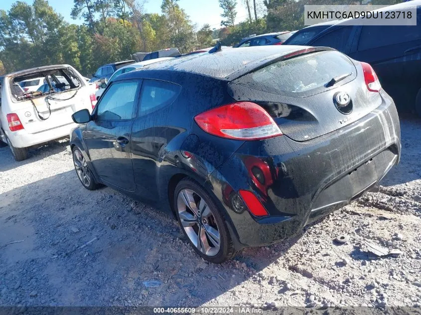 2013 Hyundai Veloster Base W/Black VIN: KMHTC6AD9DU123718 Lot: 40655609