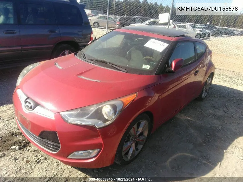 2013 Hyundai Veloster Base W/Black VIN: KMHTC6AD7DU155678 Lot: 40659945