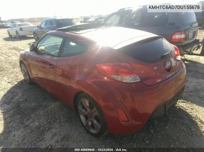 KMHTC6AD7DU155678 2013 Hyundai Veloster Base W/Black