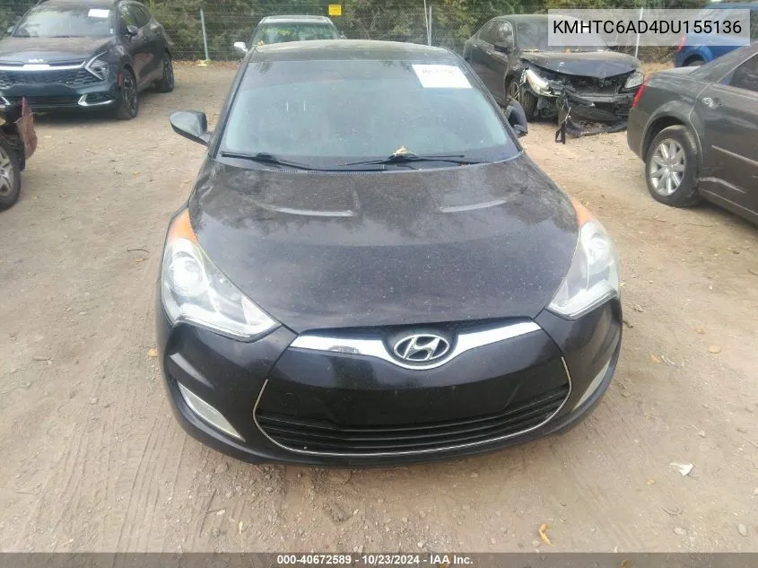 KMHTC6AD4DU155136 2013 Hyundai Veloster Base W/Gray