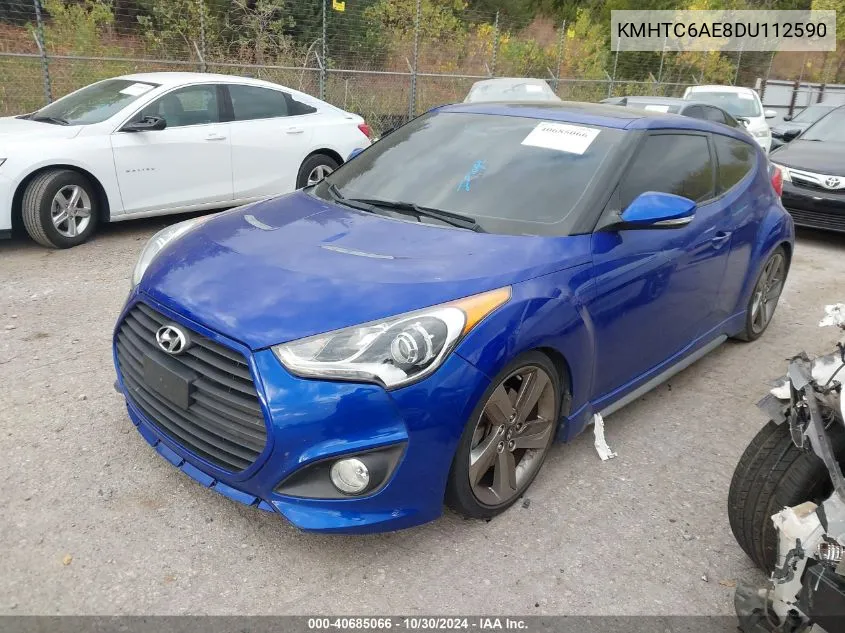 2013 Hyundai Veloster Turbo W/Black VIN: KMHTC6AE8DU112590 Lot: 40685066