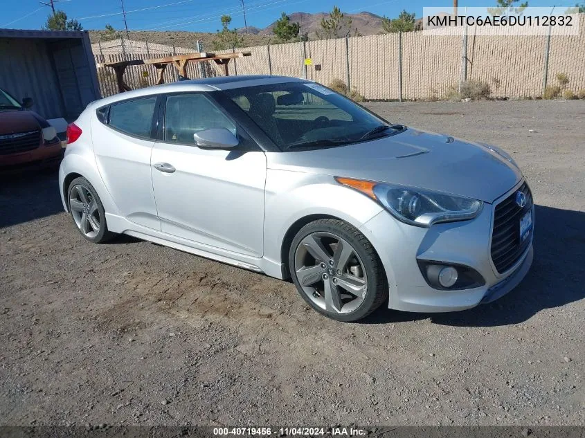 2013 Hyundai Veloster Turbo W/Black VIN: KMHTC6AE6DU112832 Lot: 40719456