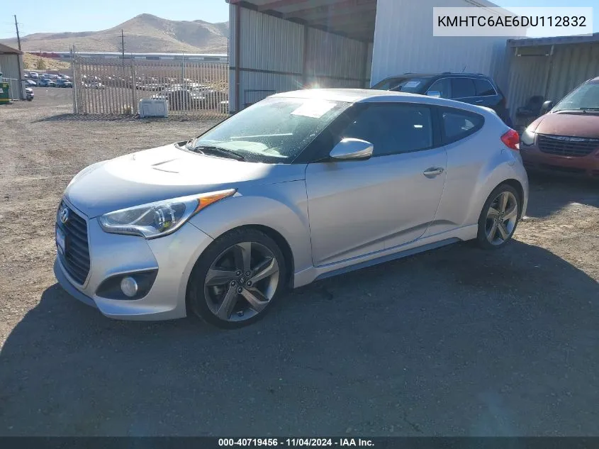 2013 Hyundai Veloster Turbo W/Black VIN: KMHTC6AE6DU112832 Lot: 40719456