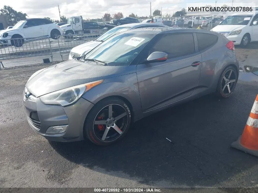 2013 Hyundai Veloster Base W/Black VIN: KMHTC6AD2DU087886 Lot: 40728592