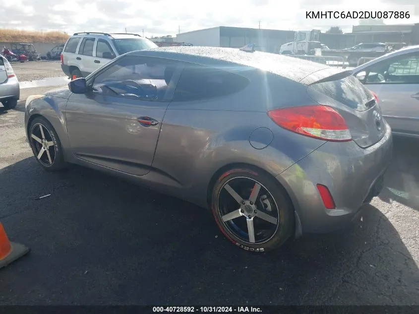 2013 Hyundai Veloster Base W/Black VIN: KMHTC6AD2DU087886 Lot: 40728592