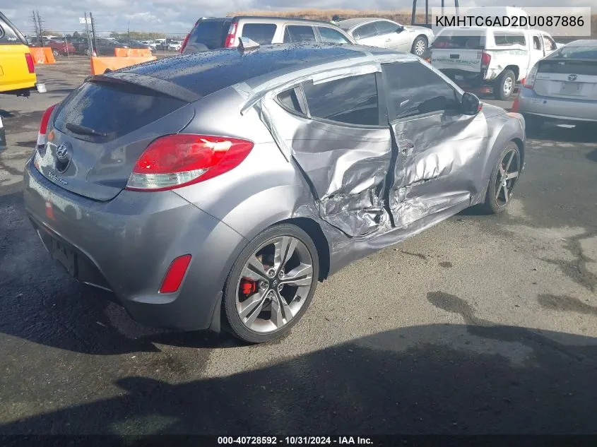 2013 Hyundai Veloster Base W/Black VIN: KMHTC6AD2DU087886 Lot: 40728592