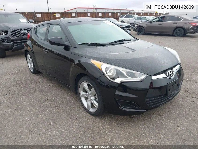 2013 Hyundai Veloster Base W/Black VIN: KMHTC6AD0DU142609 Lot: 40730536