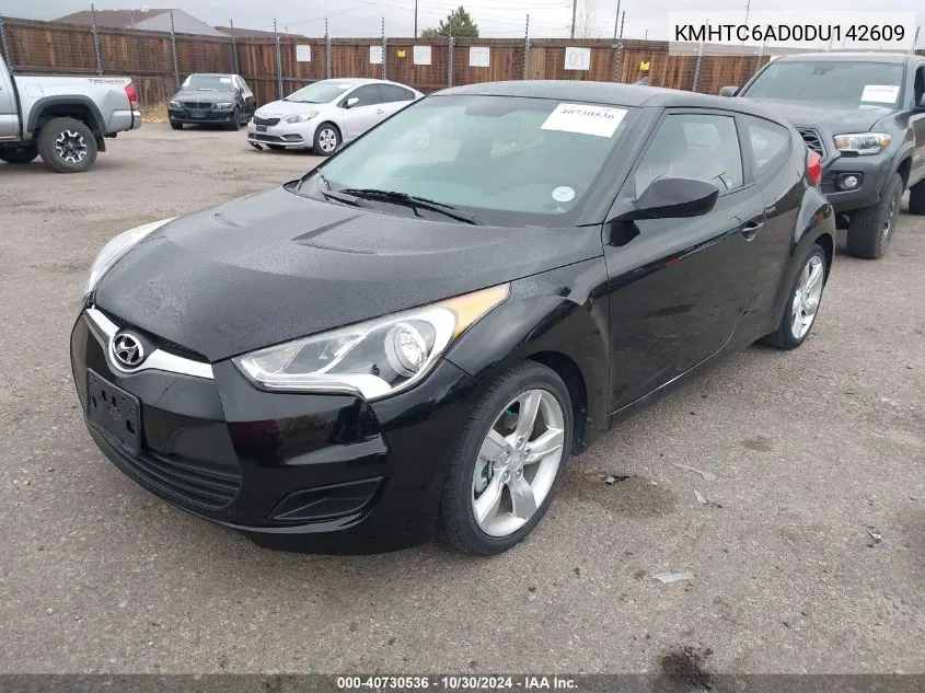 2013 Hyundai Veloster Base W/Black VIN: KMHTC6AD0DU142609 Lot: 40730536