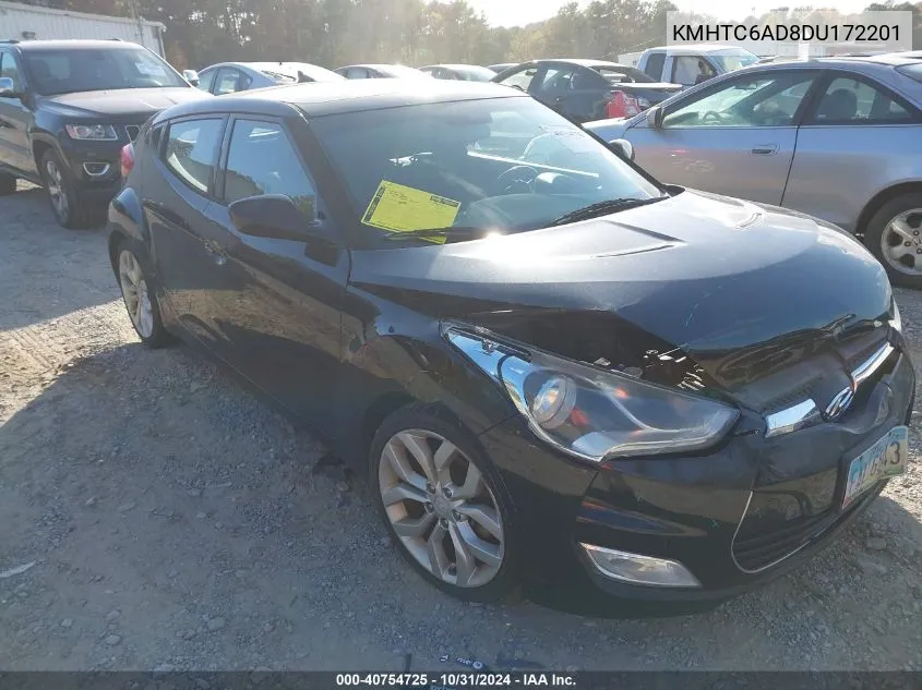 2013 Hyundai Veloster Base W/Black VIN: KMHTC6AD8DU172201 Lot: 40754725