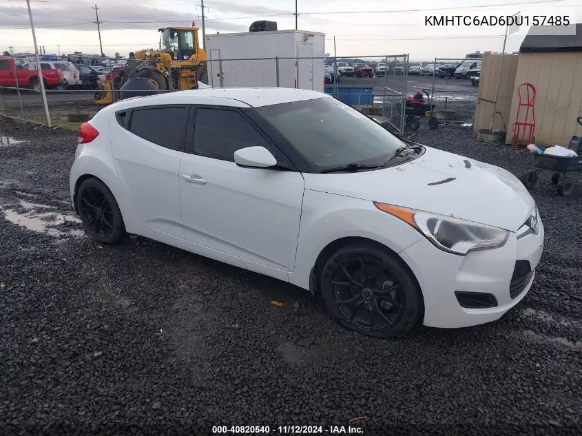 2013 Hyundai Veloster Base W/Black VIN: KMHTC6AD6DU157485 Lot: 40820540