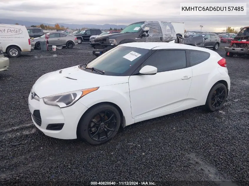 2013 Hyundai Veloster Base W/Black VIN: KMHTC6AD6DU157485 Lot: 40820540