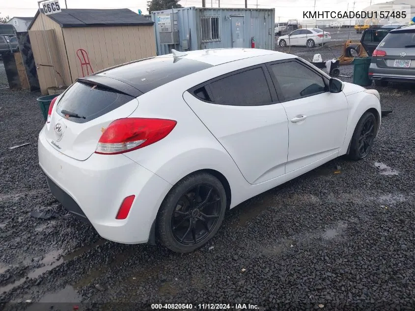 2013 Hyundai Veloster Base W/Black VIN: KMHTC6AD6DU157485 Lot: 40820540