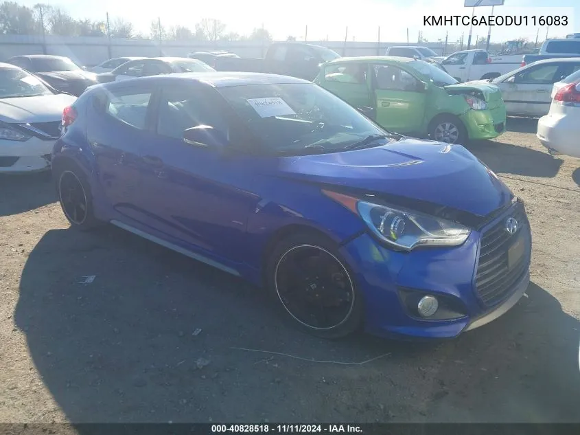 2013 Hyundai Veloster Turbo VIN: KMHTC6AEODU116083 Lot: 40828518