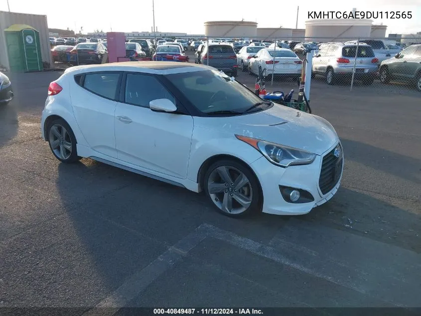 2013 Hyundai Veloster Turbo W/Black VIN: KMHTC6AE9DU112565 Lot: 40849487