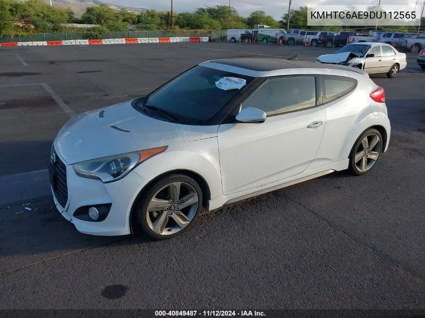 2013 Hyundai Veloster Turbo W/Black VIN: KMHTC6AE9DU112565 Lot: 40849487