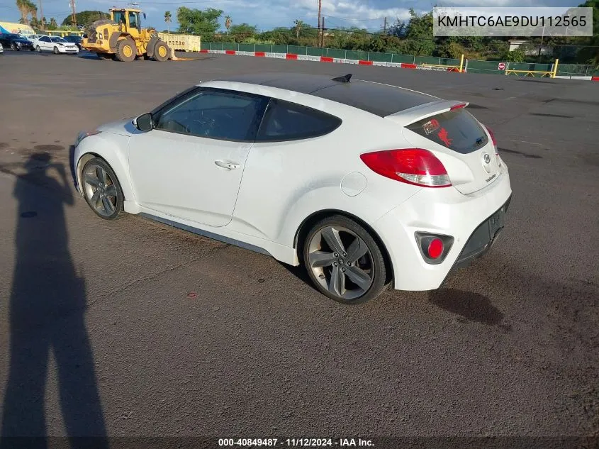 2013 Hyundai Veloster Turbo W/Black VIN: KMHTC6AE9DU112565 Lot: 40849487