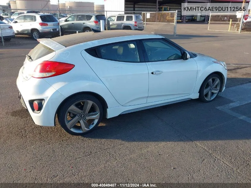 2013 Hyundai Veloster Turbo W/Black VIN: KMHTC6AE9DU112565 Lot: 40849487