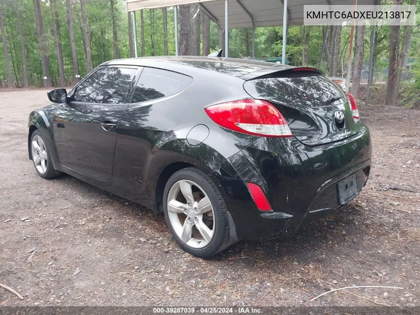 2014 Hyundai Veloster Base W/Gray VIN: KMHTC6ADXEU213817 Lot: 39287039