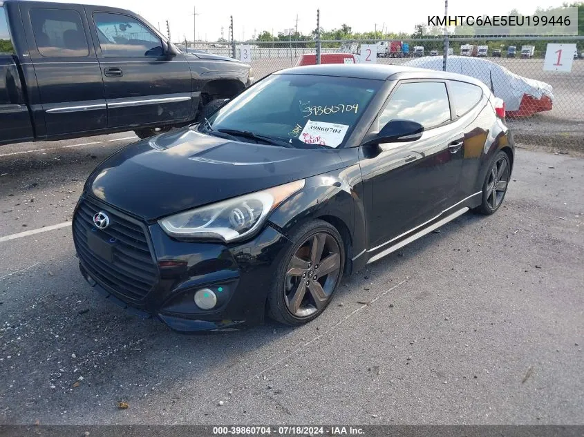 2014 Hyundai Veloster Turbo W/Blue VIN: KMHTC6AE5EU199446 Lot: 39860704