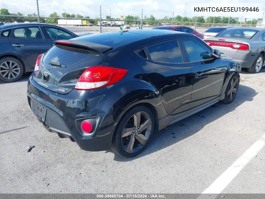 2014 Hyundai Veloster Turbo W/Blue VIN: KMHTC6AE5EU199446 Lot: 39860704