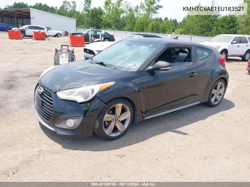 2014 Hyundai Veloster Turbo W/Black VIN: KMHTC6AE1EU183521 Lot: 40108735