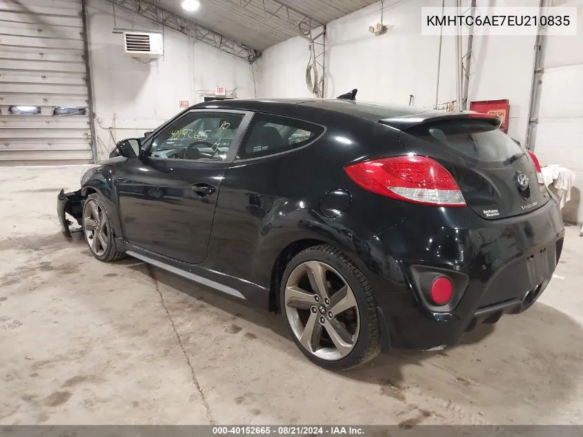 KMHTC6AE7EU210835 2014 Hyundai Veloster Turbo W/Black