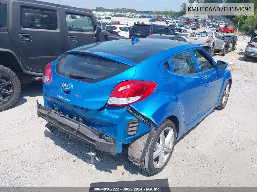 2014 Hyundai Veloster Base W/Black VIN: KMHTC6AD7EU184096 Lot: 40162222