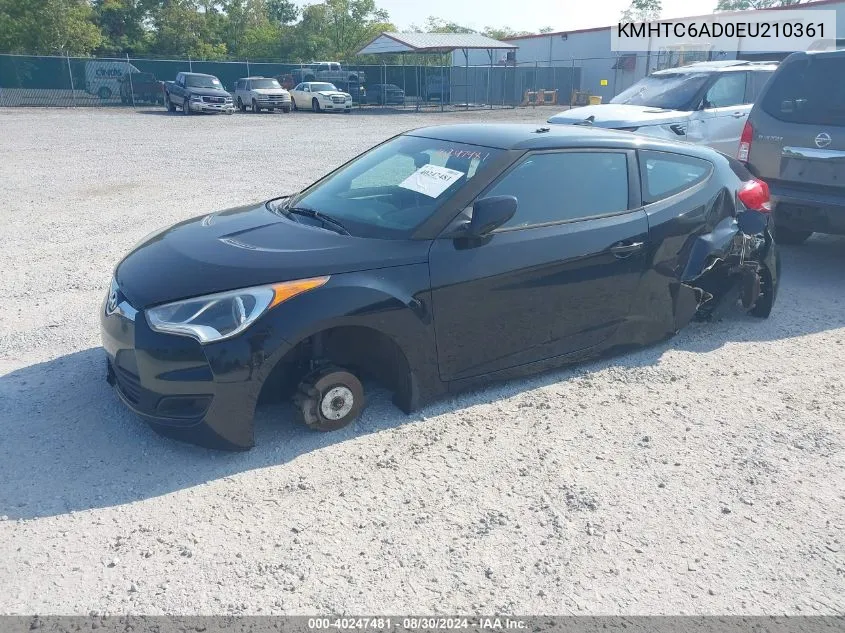 KMHTC6AD0EU210361 2014 Hyundai Veloster Base W/Black