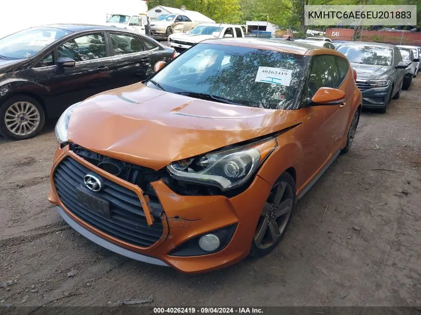 2014 Hyundai Veloster Turbo VIN: KMHTC6AE6EU201883 Lot: 40262419