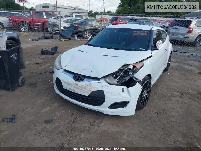 2014 Hyundai Veloster VIN: KMHTC6AD0EU204382 Lot: 40287015