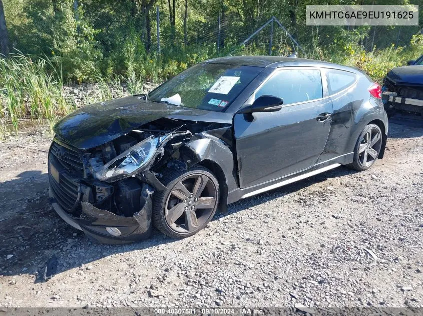 2014 Hyundai Veloster Turbo W/Black VIN: KMHTC6AE9EU191625 Lot: 40307581