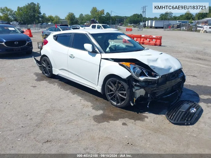 2014 Hyundai Veloster Turbo W/Black VIN: KMHTC6AE9EU183721 Lot: 40312158